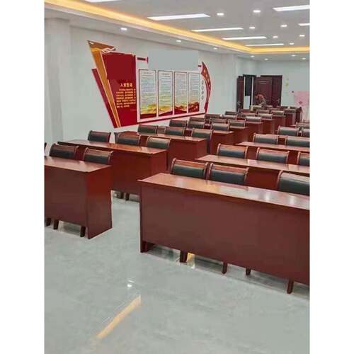 A10L会议室条形桌1.2米双人桌实木皮培训桌油漆办公会议长条桌椅