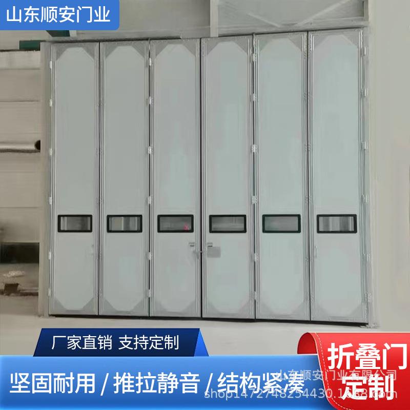 折叠门推拉门无地轨推拉隐形门大型厂房重型折叠门电动手动折叠门图片