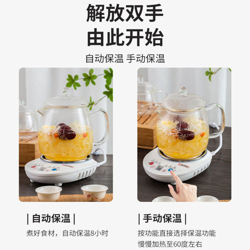 全玻璃养生壶小型自动煮茶器办公室家用多功能花茶壶电热水杯1升