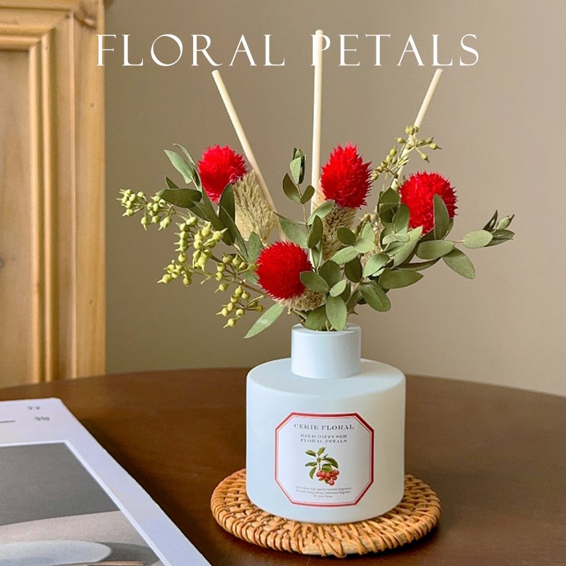 荔枝玫瑰栀子花果香薰卧室内持久家用高级卫生间精油干花摆件淡香