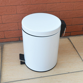 5L垃圾桶家用白色有盖金属脚踩脚踏式 卧室卫生间 垃圾筒创意欧式