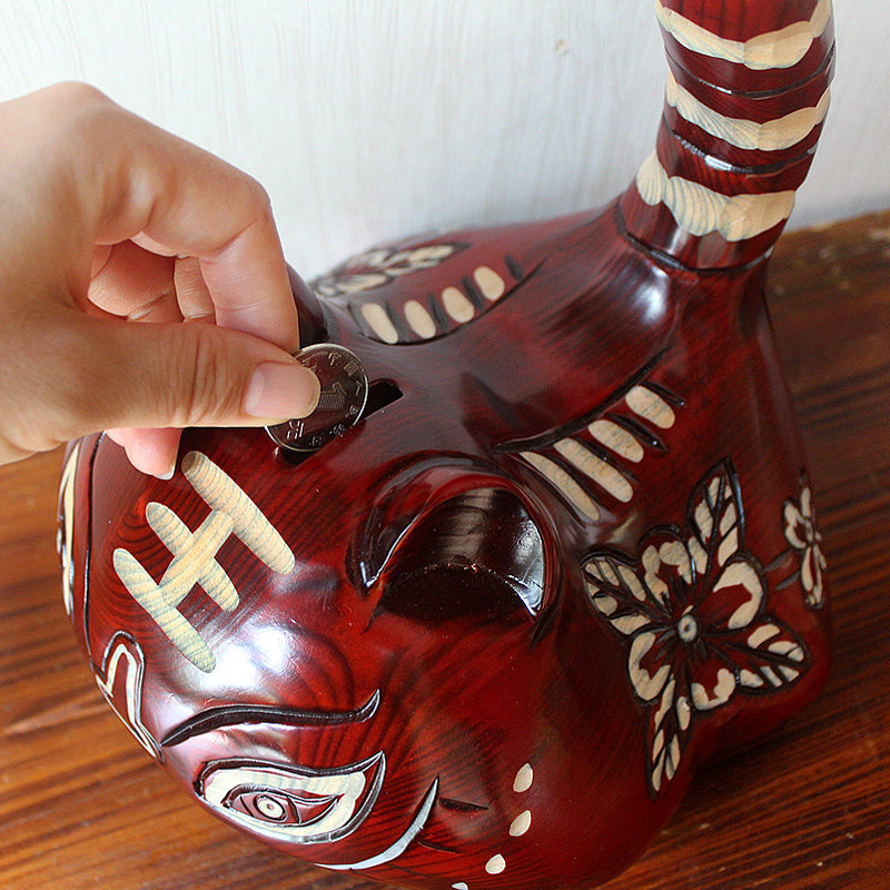 老虎存钱罐2021新款摆件吉祥物木质网红款创意十二生肖硬币储蓄罐