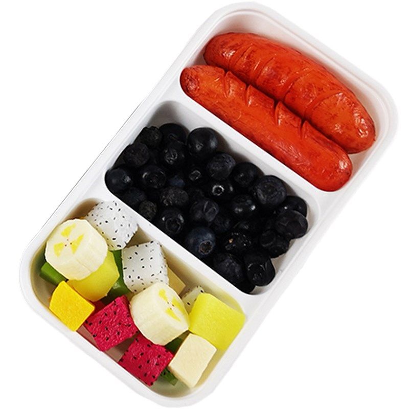 泽求一次性快餐盒二格外卖长方形密封带盖野餐饭盒塑料650打包盒