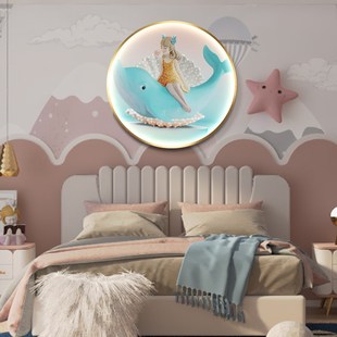 床头灯壁灯2023新款现代简约创意个性儿童房月球宇航员卧室壁画灯