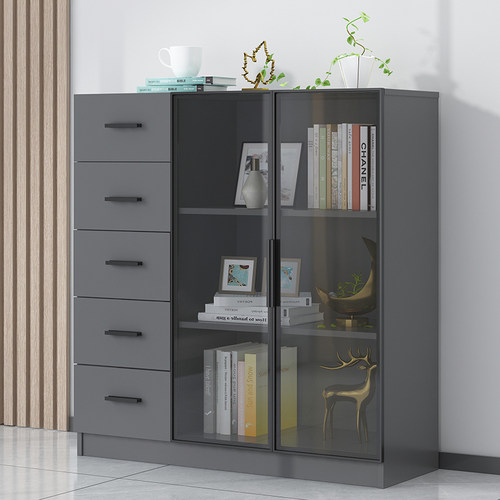 欧式五斗柜收纳柜卧室简约现代储物柜带门靠墙组合抽屉柜子矮柜子