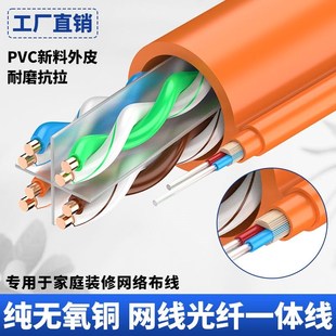 超六类网线+2h芯光纤光网复合线整箱家装预埋FTTR全屋光纤组网