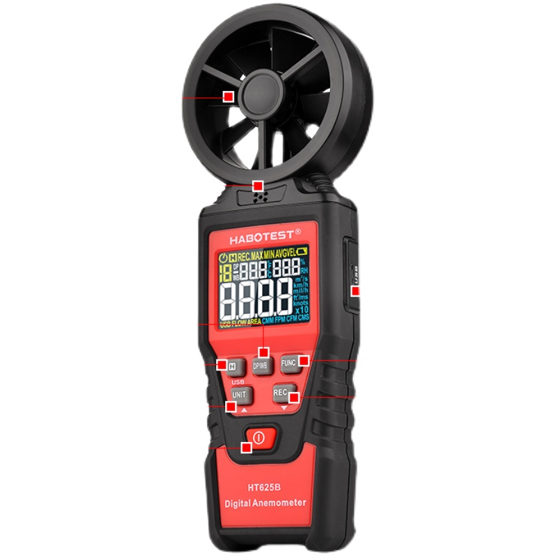 华博HT625A高精度手持式风速仪风力等N级测量仪数风量检测仪