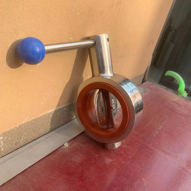 304不锈钢手动卫生级广式对夹式蝶y阀 手柄蝶阀D71X-16P食品级矽