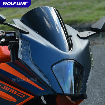 适用KTM22-23款RC390改装头罩挡风玻璃大灯罩前脸加高风挡导流罩
