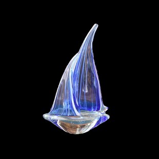 现代轻奢淄博琉璃摆件一帆风顺帆船客厅书房样板间创意手工艺礼品
