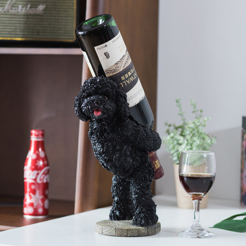 欧式酒架创意家用放葡萄酒架家居装饰品客厅吧台摆件可爱狗红酒架