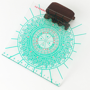 八九运玄空飞星立极尺透明罗盘高精度户型八宅定位仪绘图尺 包邮