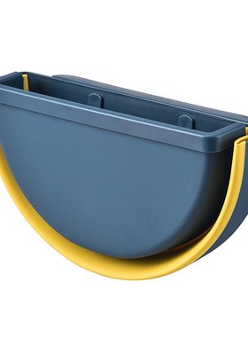 38cm半圆形厨房U型门边卡槽可伸缩折叠壁挂式塑料车载收纳垃圾桶