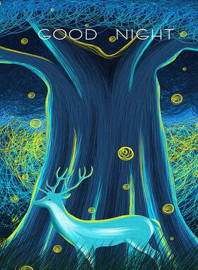 夜景灯光美陈亮化灯饰画户外商业街led灯饰画抽像麋鹿森林设计