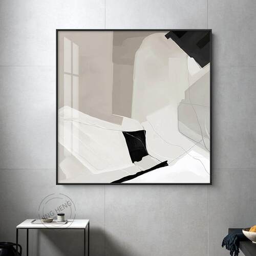 现代简约玄关装饰画北欧风格客厅墙画创意抽象正方形餐厅几何挂画