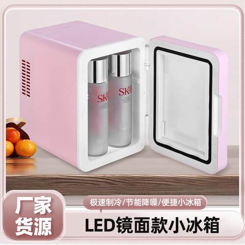 车家两用美妆镜面迷你小冰箱制冷护肤品饮料4L便携式车载冰箱
