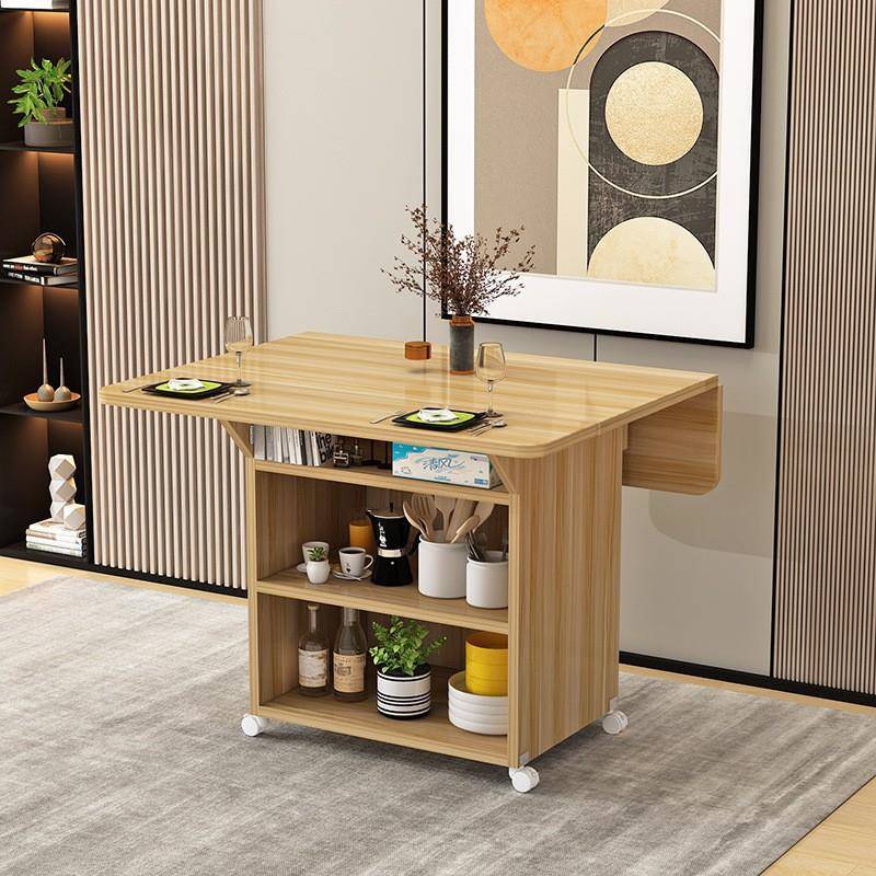 折叠餐桌家用可移动小户型简易长方形折叠桌子吃饭桌棋牌桌带抽屉图片