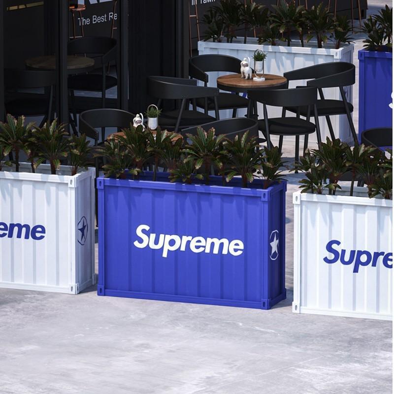户外铁艺工业风花箱庭院室外花坛种植箱商业街奶茶咖啡店隔断花槽