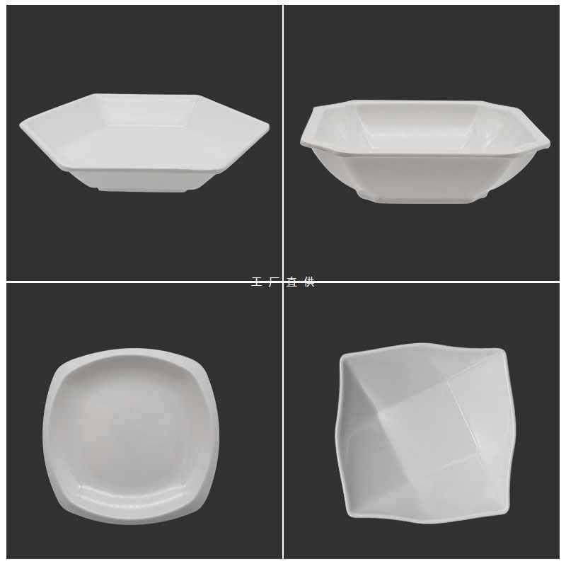 日式纯色仿瓷汤碗商用白色密胺餐具正方形面碗猴碗六角碗九格菜碗