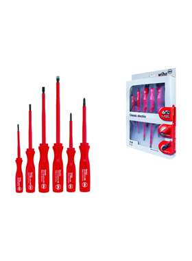 德国 威汉Wiha 00815 电工绝缘经典一字/十字螺丝起子6件套