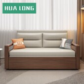 单人沙发床折叠两用2024新款 小户型网K红款 客厅实木沙发床多功能