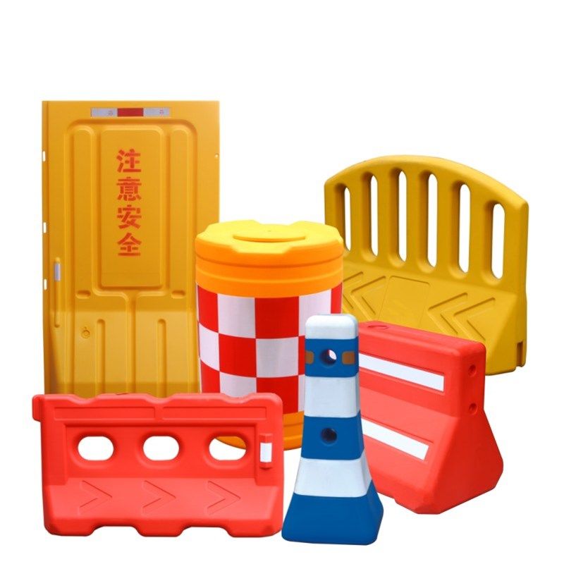 滚塑三孔水马注水围挡路障可移动护C栏1.8米塑料交通防撞桶圆柱形