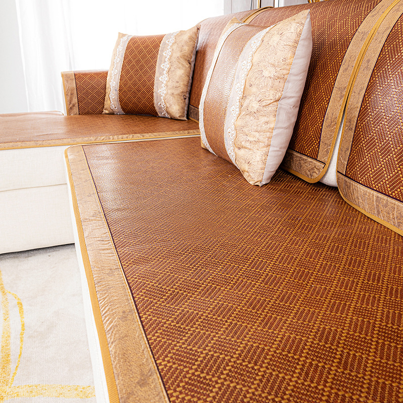 藤席沙发垫夏季防滑凉席坐垫冰垫冷感沙发套罩夏R天冰丝靠背巾定