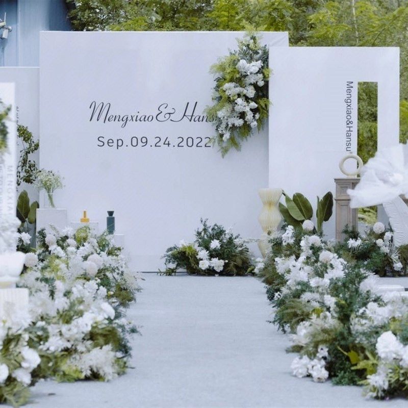 2023年新款白色极简结婚礼背景板小众户外草坪KT板背景墙定制装饰,节庆用品/礼品,装扮布置套餐,淘宝优惠券,粉丝福利购,淘宝优惠卷