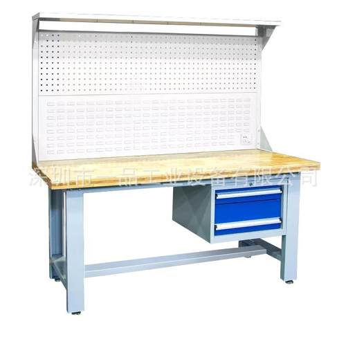 订制重型防静电复合榉木实木铁板带方孔百页挂板钳工修飞模工作台