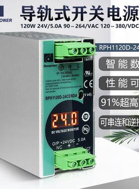 昂鼎Reignpower120W12V24V48V数显工业导轨开关电源PFC直流电源
