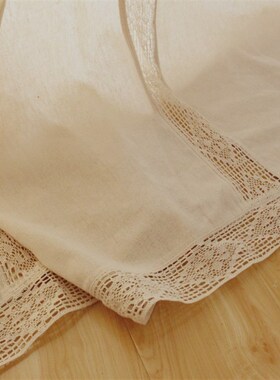 白色莫奈超值手工镂空钩r针花边落地成品窗帘客厅欧式简约亚麻人