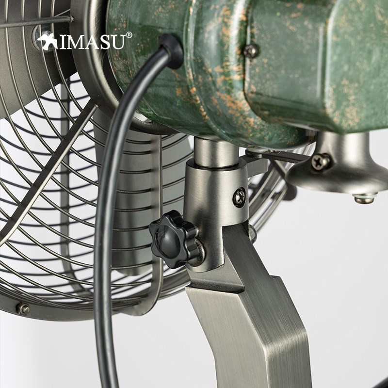 IMASU复古怀旧电风扇家用金属落地扇摇头P空气循环扇轻音电扇