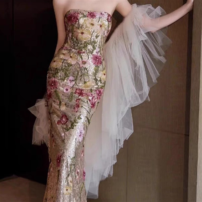 礼服搭子 婚f纱配饰白色网纱手袖披肩整体多层蓬松弛感仙气十足