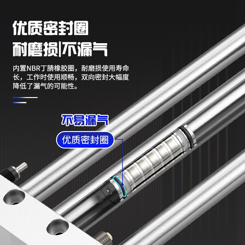 RMTL无杆气缸长行程磁偶式带导轨滑台CY1L10/15/20/25/32/40-1000