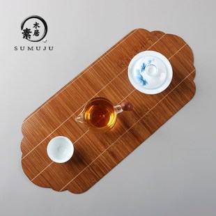 竹制茶席隔热垫竹丝茶垫桌旗新中式茶台干泡席茶桌垫防水茶道配件