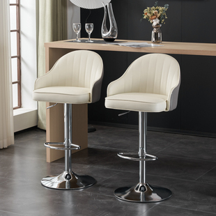 酒吧椅家用升降旋转椅现代简约吧台凳子靠背吧椅久坐舒服高脚椅子