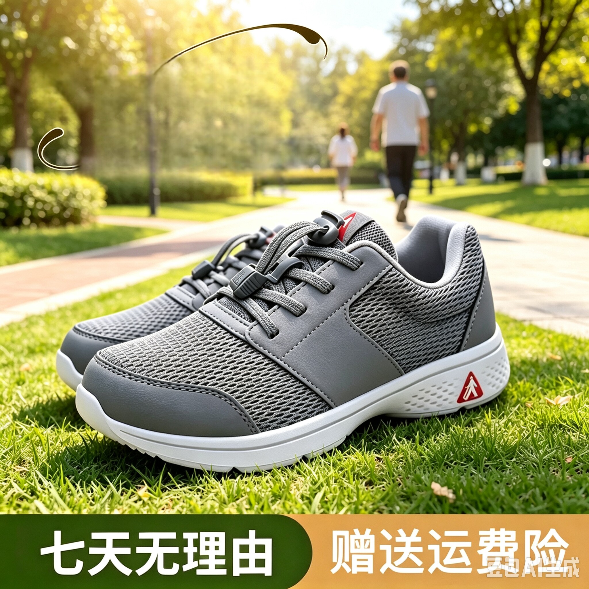 【断码清仓】足力健老年人健步鞋轻便透气软底防滑运动鞋图片