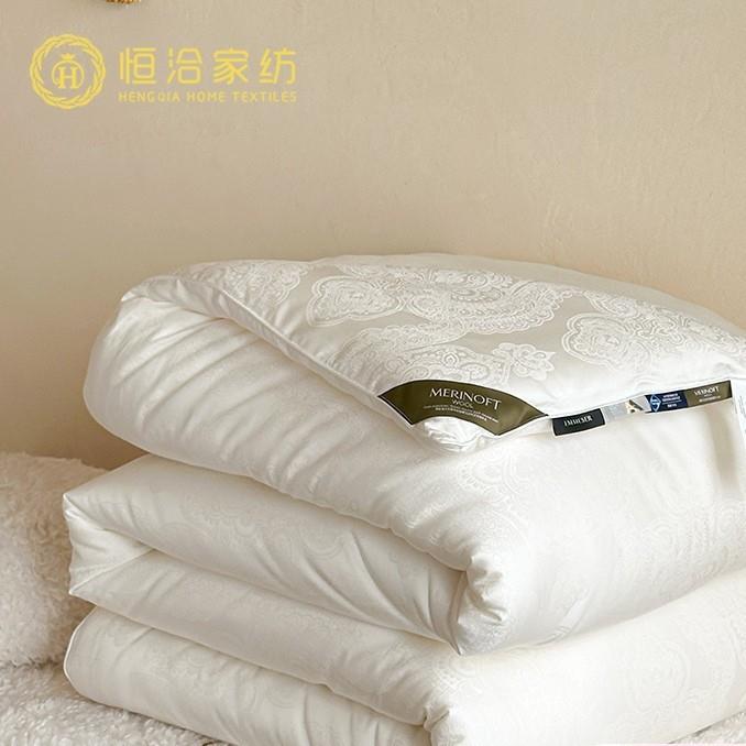 轻奢51%澳大利亚美利奴羊毛春秋被芯加厚保暖冬被二合一子母被子