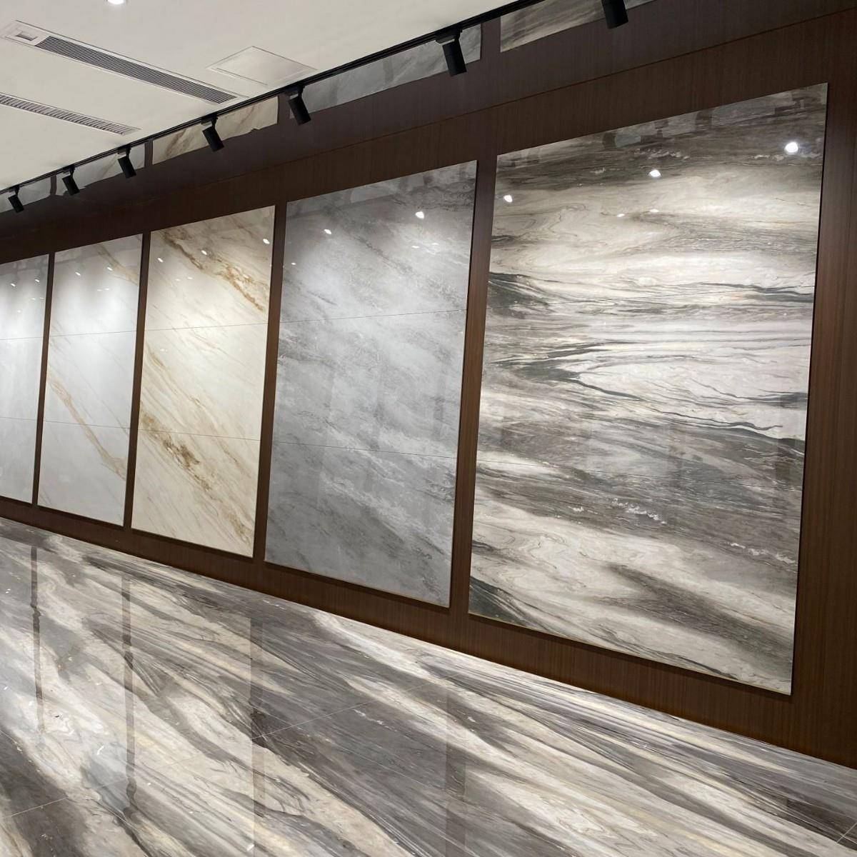 900*1800mm亮光通体大理石一石多面自由连纹现代简约客厅通铺瓷砖