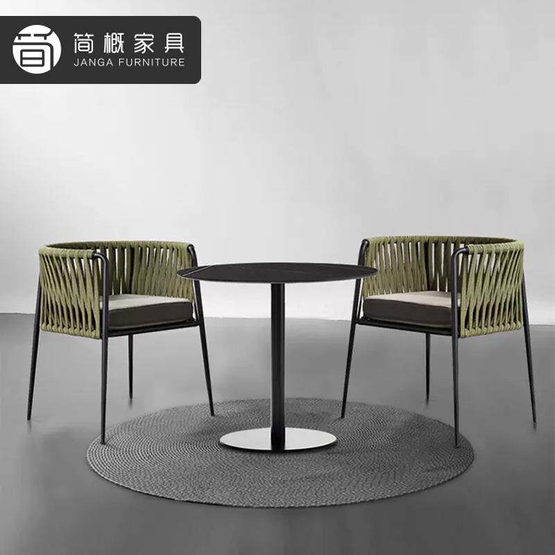 户外别墅庭院桌椅酒店民宿休闲藤椅露台防水防晒椅茶几三件套组合
