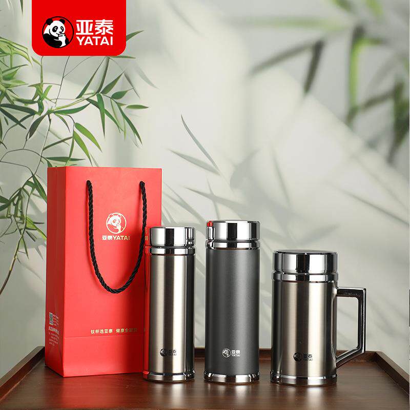 亚泰保温杯304不锈钢便携茶水分离保温杯手持办公室商务杯焖茶杯