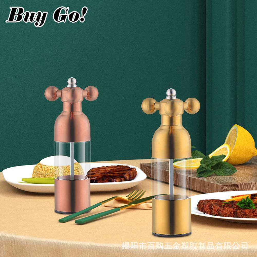 304 胡椒研磨器 黑胡椒粉碾碎器 花椒盐调料瓶咖啡手动研磨瓶