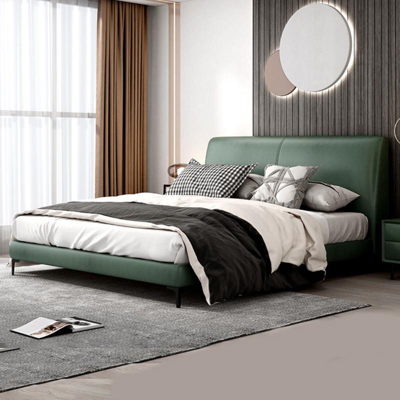 北欧皮床主卧实木双人床小户型轻奢现代简约储物软包床婚床皮艺床