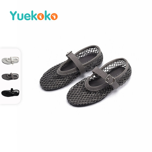 YUEKOKO女童夏季软底水晶公主鞋