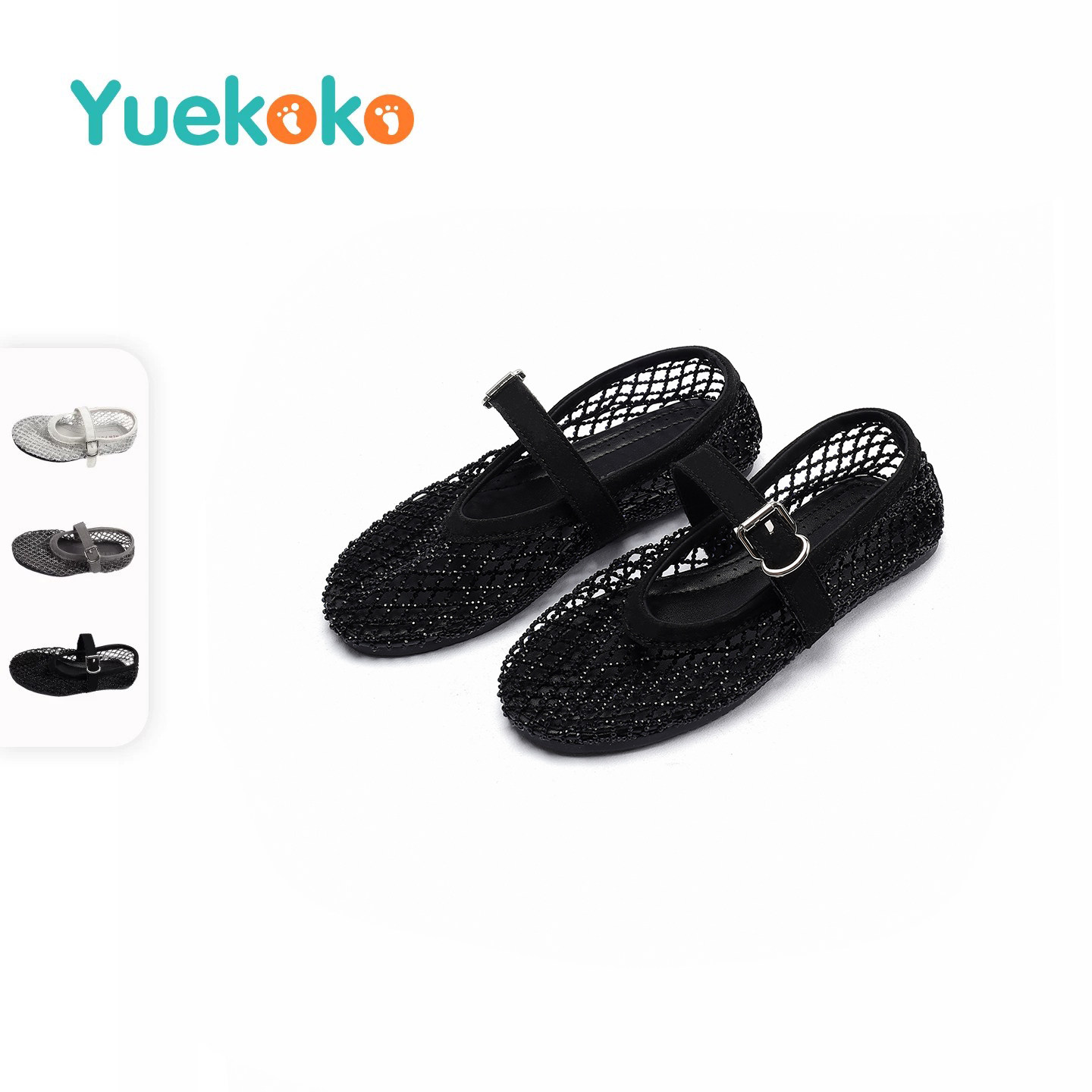 YUEKOKO女童夏季软底水晶公主鞋图片