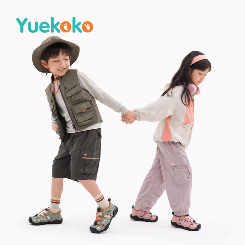 YUEKOKO儿童轻户外运动凉鞋男女童魔术贴户外鞋夏季中帮防滑
