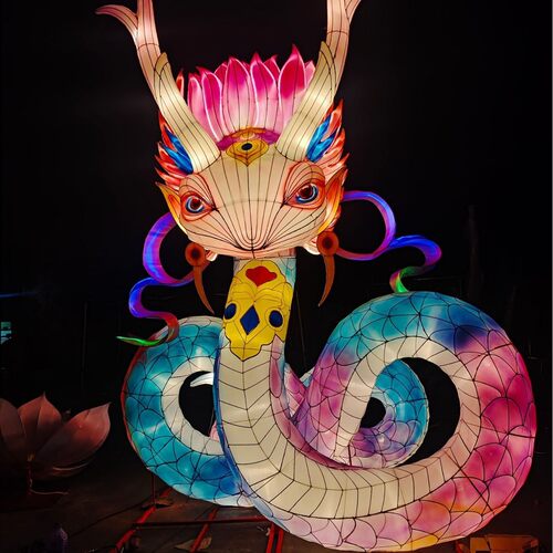 2025蛇年大型花灯立体蛇形造型灯笼春节彩灯灯会庙会不夜城装饰品