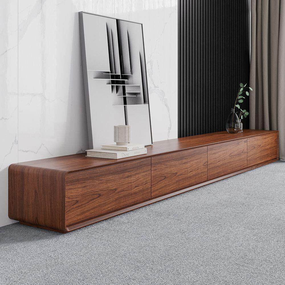 北欧电视柜茶几组合套装现代简约客厅家具大小户型胡桃色电视机柜