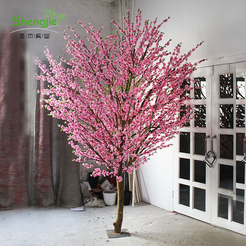 2019年新款仿真桃花树樱花树商场许愿树实木桃花树广州仿真花树