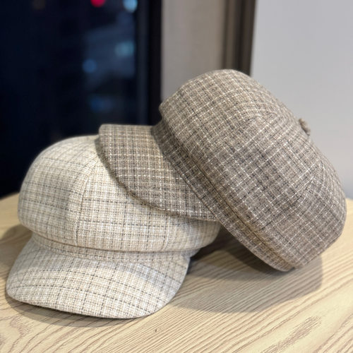 八角帽子女秋冬季2025新款时尚百搭显脸小贝雷帽英伦复古鸭舌帽子